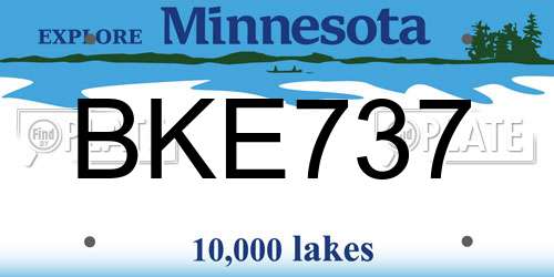 BKE737 Minnesota License Plate