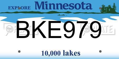 BKE979 Minnesota License Plate