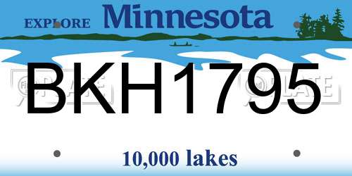 BKH1795 Minnesota License Plate