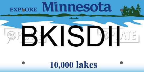 BKISDII Minnesota License Plate