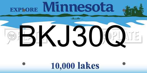 BKJ30Q Minnesota License Plate