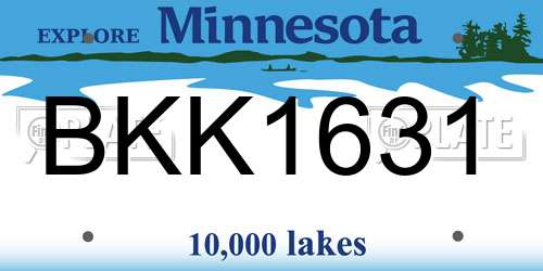 BKK1631 Minnesota License Plate