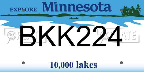 BKK224 Minnesota License Plate