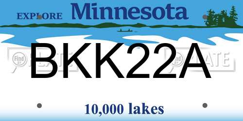 BKK22A Minnesota License Plate
