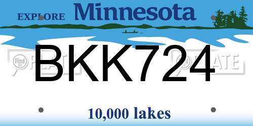 BKK724 Minnesota License Plate