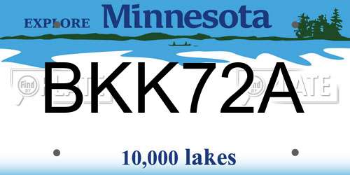 BKK72A Minnesota License Plate