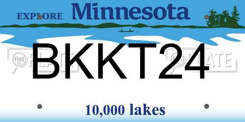 BKKT24 Minnesota License Plate