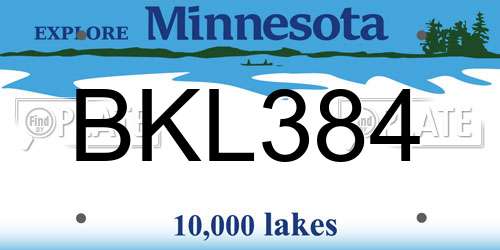 BKL384 Minnesota License Plate