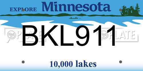 BKL911 Minnesota License Plate