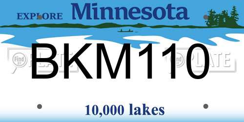 BKM110 Minnesota License Plate