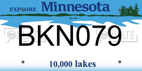 BKN079 Minnesota License Plate