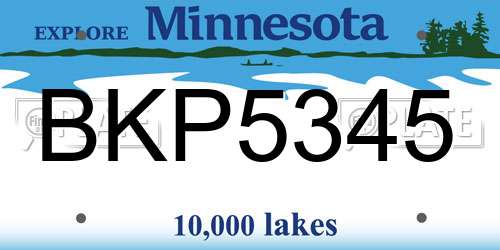 BKP5345 Minnesota License Plate