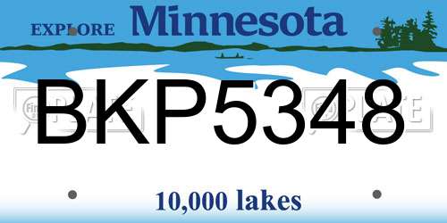 BKP5348 Minnesota License Plate