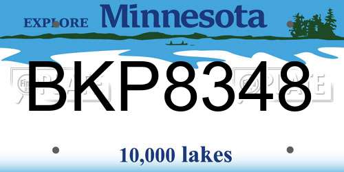 BKP8348 Minnesota License Plate