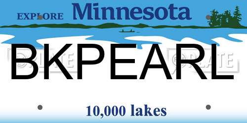 BKPEARL Minnesota License Plate
