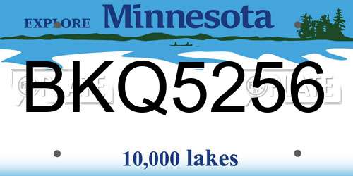 BKQ5256 Minnesota License Plate