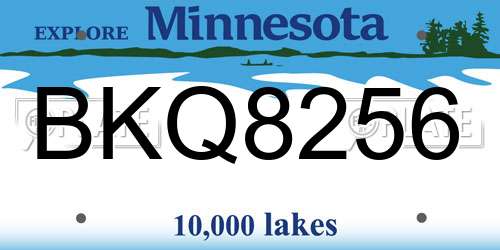 BKQ8256 Minnesota License Plate