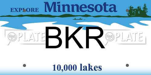 BKR Minnesota License Plate
