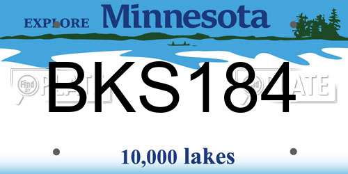 BKS184 Minnesota License Plate