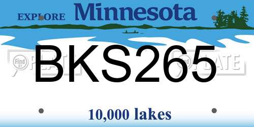 BKS265 Minnesota License Plate