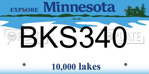 BKS340 Minnesota License Plate