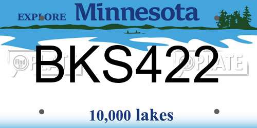 BKS422 Minnesota License Plate