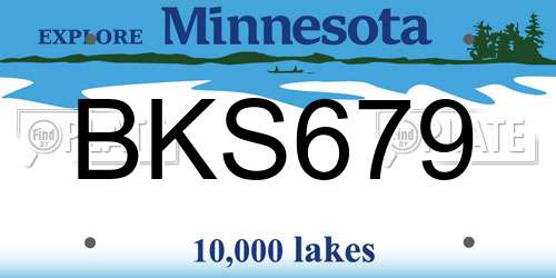 BKS679 Minnesota License Plate