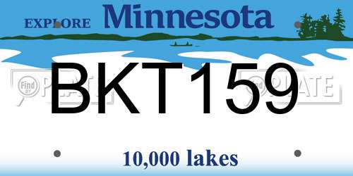 BKT159 Minnesota License Plate