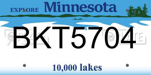 BKT5704 Minnesota License Plate