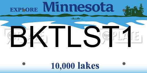 BKTLST1 Minnesota License Plate