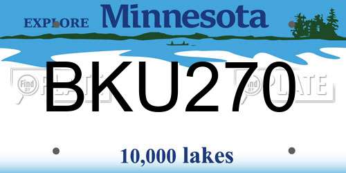 BKU270 Minnesota License Plate