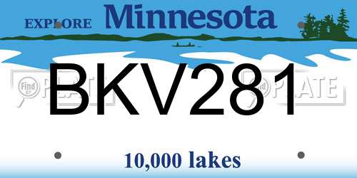 BKV281 Minnesota License Plate
