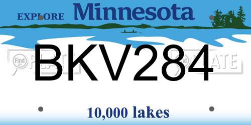 BKV284 Minnesota License Plate