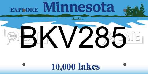 BKV285 Minnesota License Plate