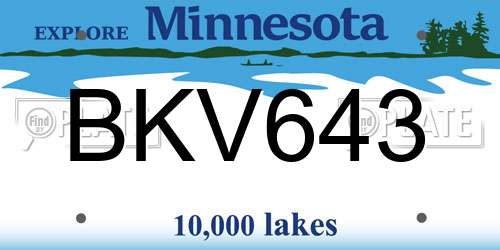 BKV643 Minnesota License Plate
