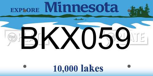 BKX059 Minnesota License Plate