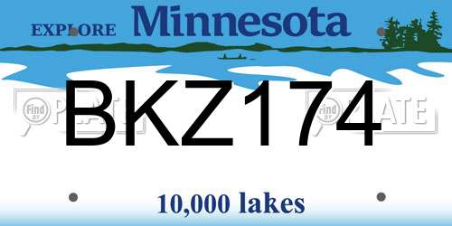 BKZ174 Minnesota License Plate