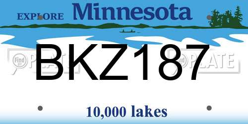 BKZ187 Minnesota License Plate