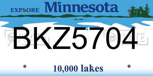BKZ5704 Minnesota License Plate