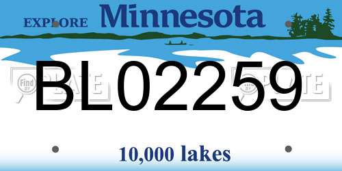 BL02259 Minnesota License Plate