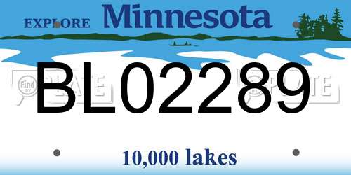 BL02289 Minnesota License Plate
