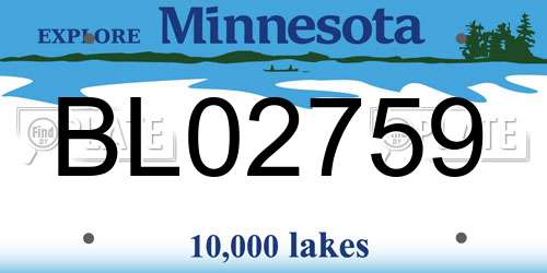 BL02759 Minnesota License Plate