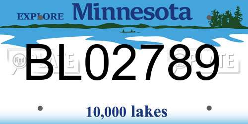 BL02789 Minnesota License Plate
