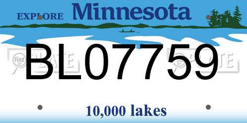 BL07759 Minnesota License Plate