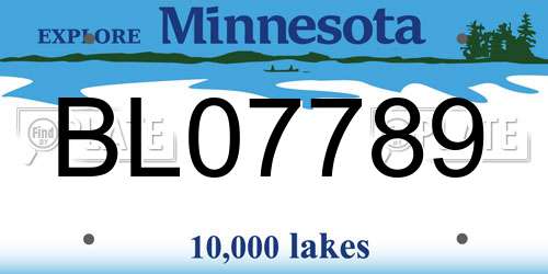 BL07789 Minnesota License Plate