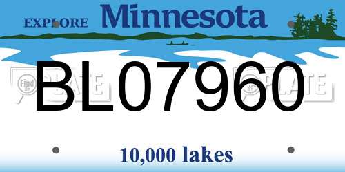 BL07960 Minnesota License Plate