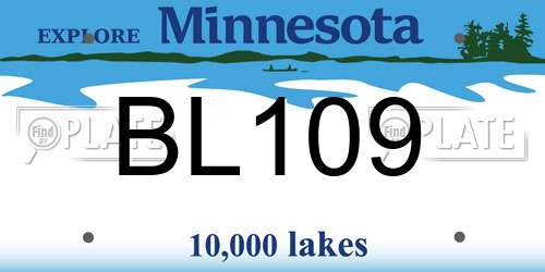 BL109 Minnesota License Plate