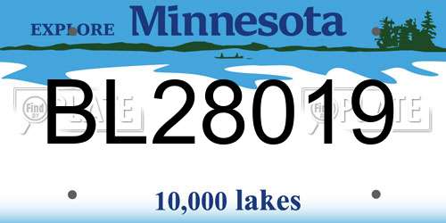 BL28019 Minnesota License Plate