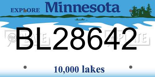 BL28642 Minnesota License Plate