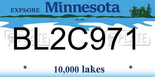 BL2C971 Minnesota License Plate